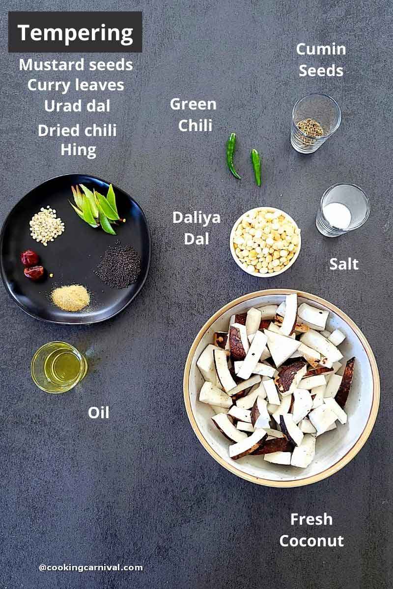 premeasured ingredients for idli chutney