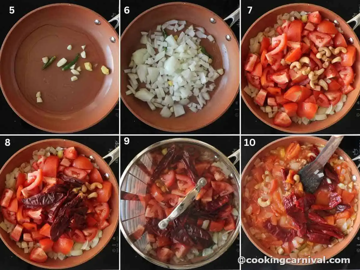 step by step process of making gravy for curry.