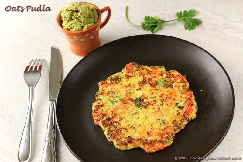 Oats Pudla / Oats Chilla is a quick, healthy and delicious recipe for breakfast ready under few minutes. I try to include Oats in different ways in Indian cooking. I have already shared Oats Idli and Oats and lentil Dosa recipe. You can make these Oats Pudla / Oats Chila for weekend brunch.
