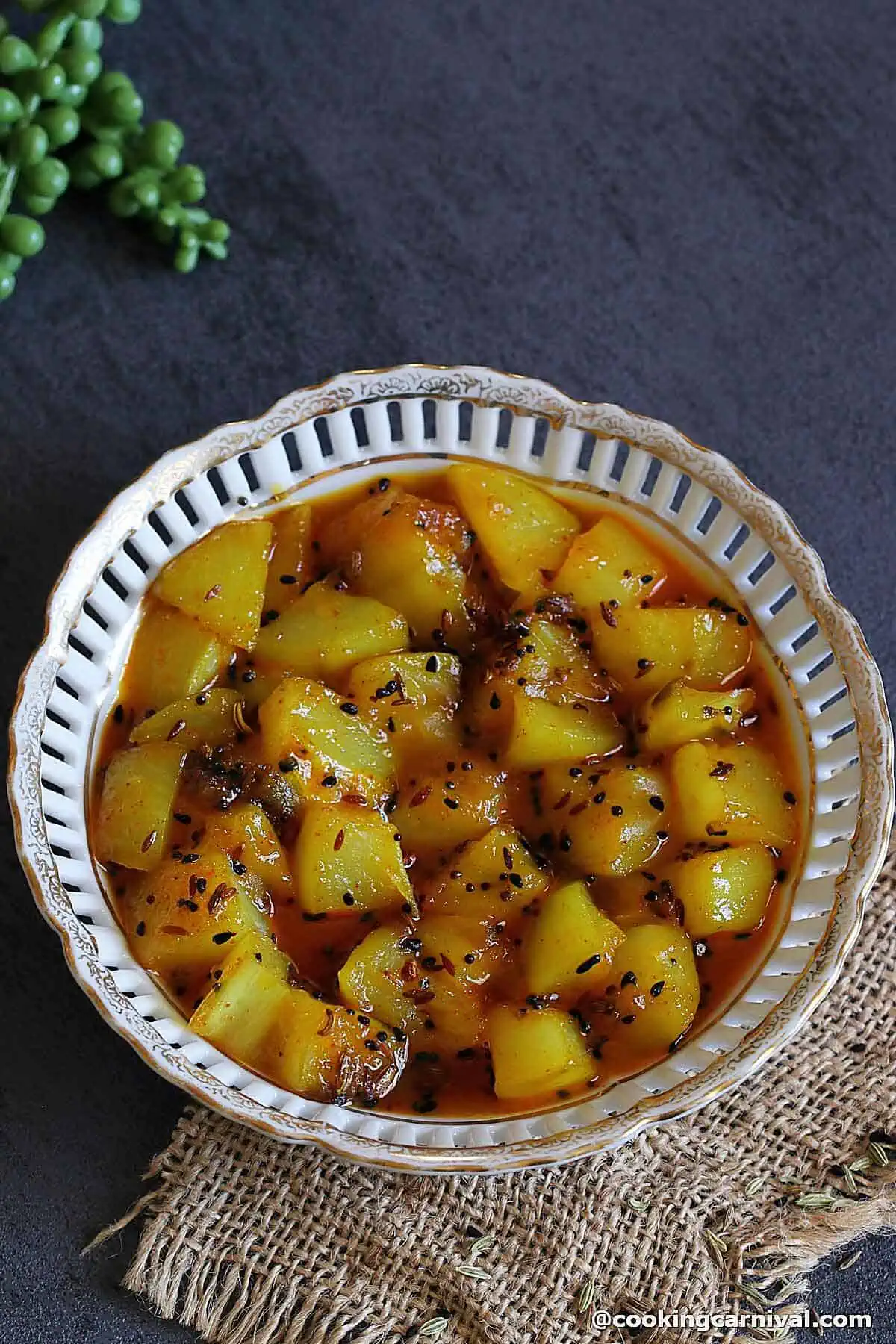 aam ki launji (Mango chutney) in a bowl.