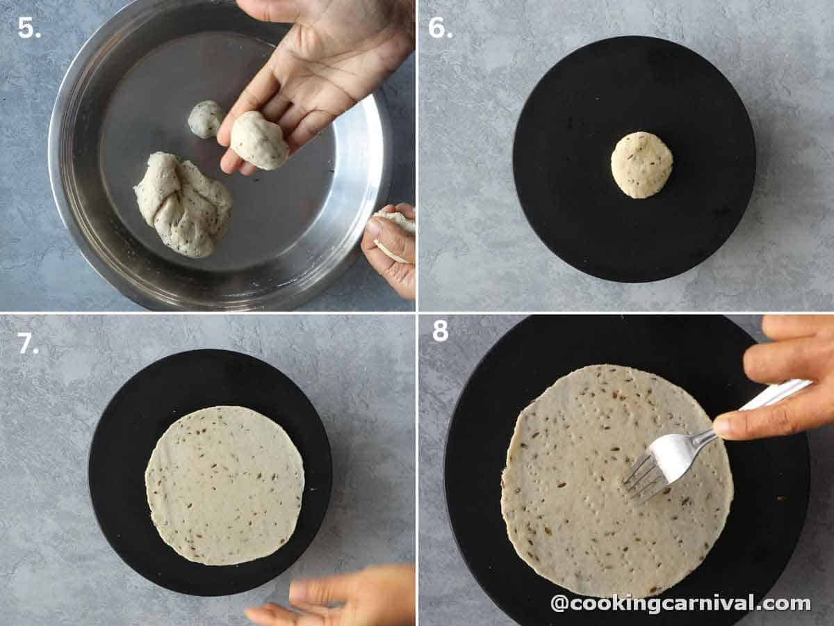 rolling the pakwan dough