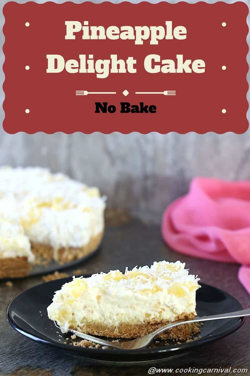 No bake pineapple delight cake