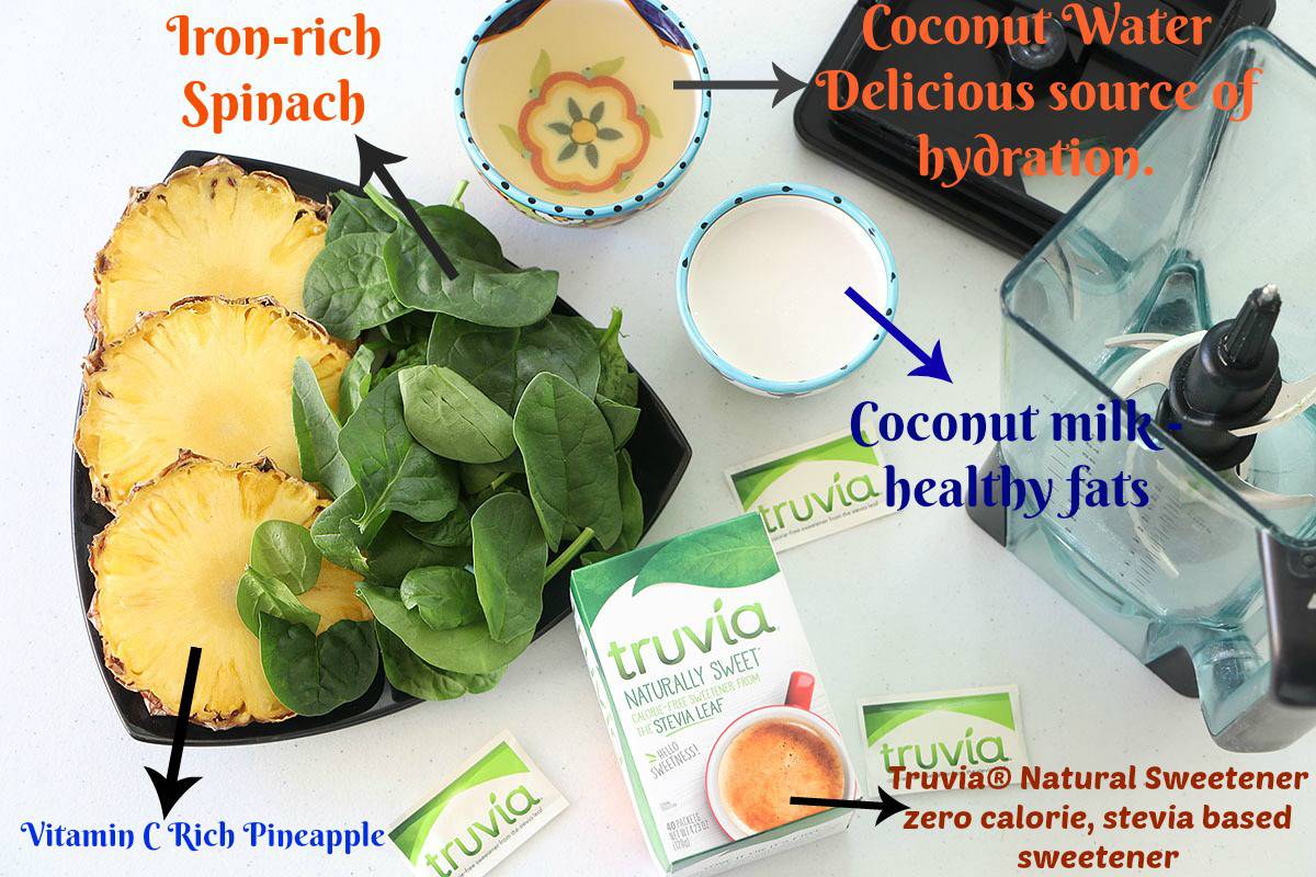 Pineapple Coconut Spinach Smoothie