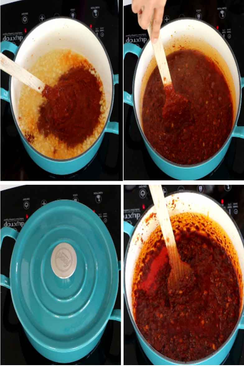 step by step pictures of Homemade schezwan sauce