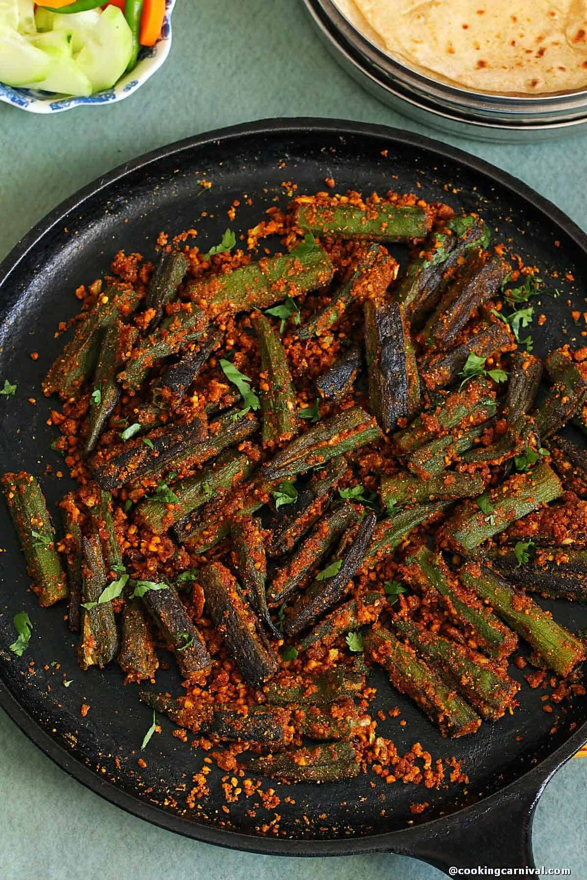 Closer looks of bhindi fry.