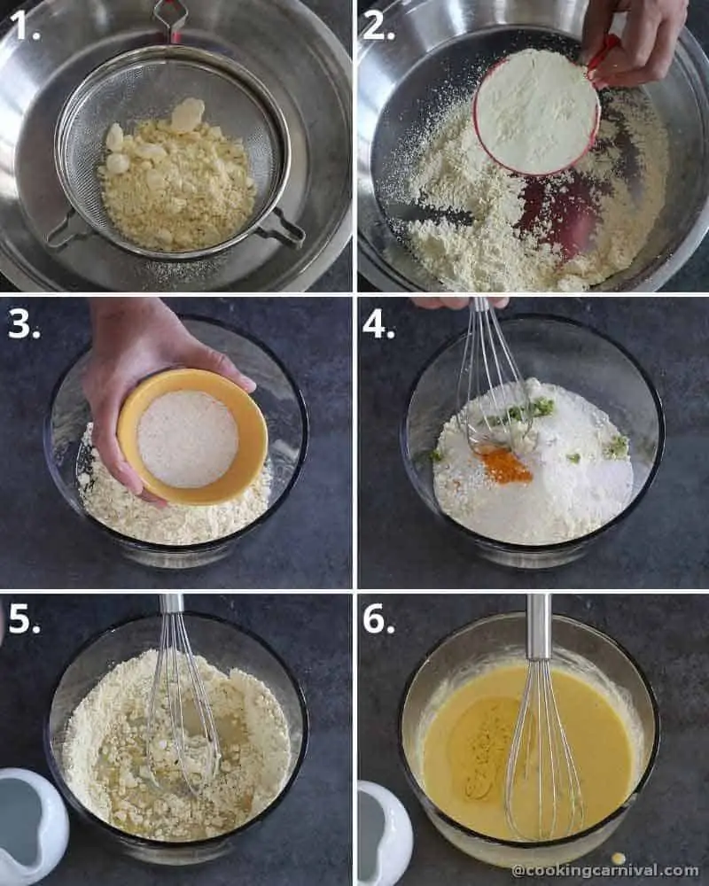 collage of Making dhokla batter