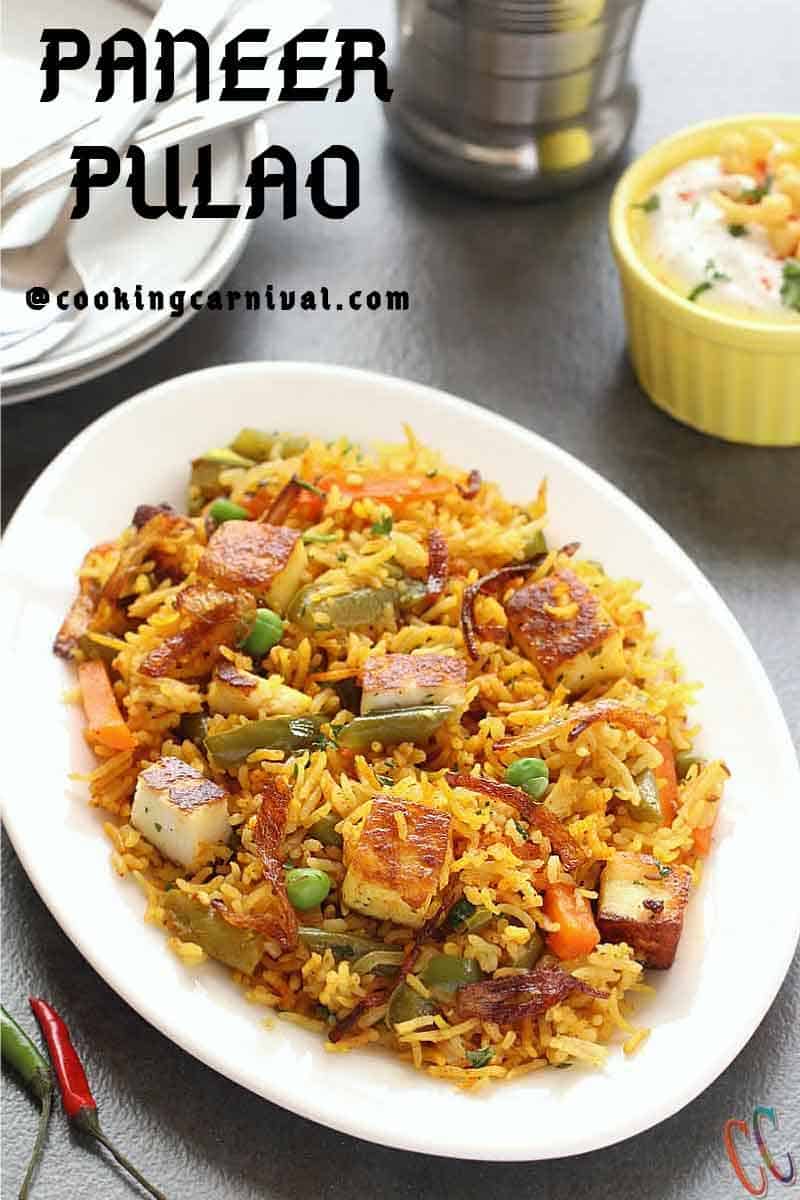 Paneer Pulao - Easy, Simple, Delicious, Aromatic, Gluten-free and perfect Vegetarian Instant Pot rice dish for busy weeknight dinner, for potluck or your kids lunchbox!