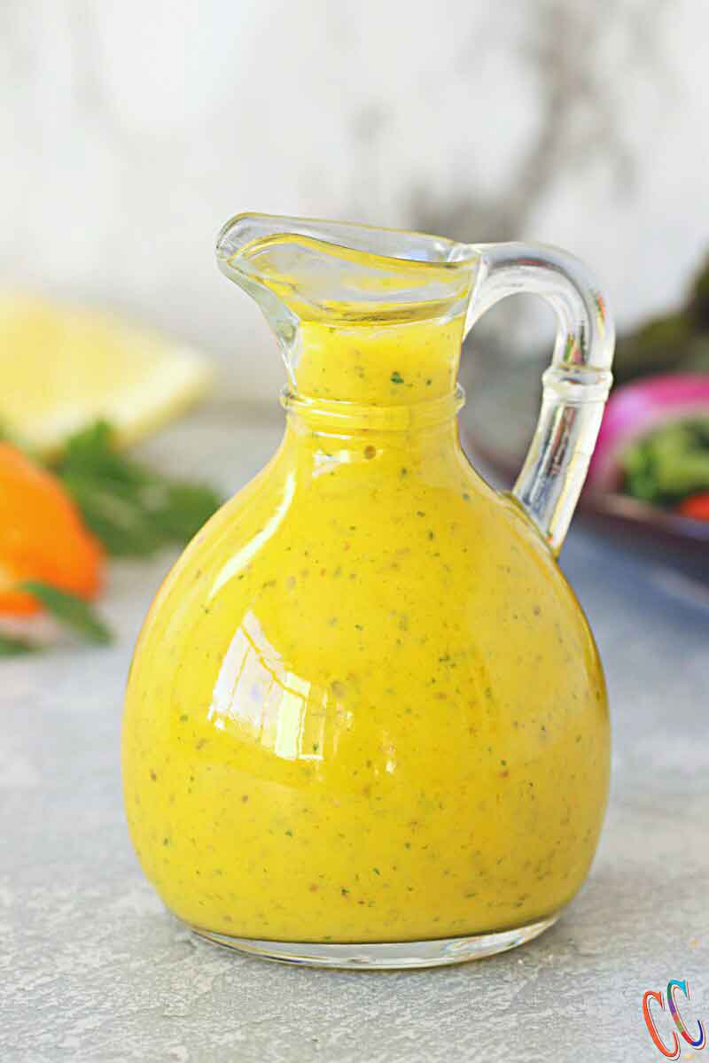 Mango Salad Dressing - Quick, Easy, simple, Lip-smacking, Fresh and fruity vegan salad dressing recipe which contains only a handful of ingredients.