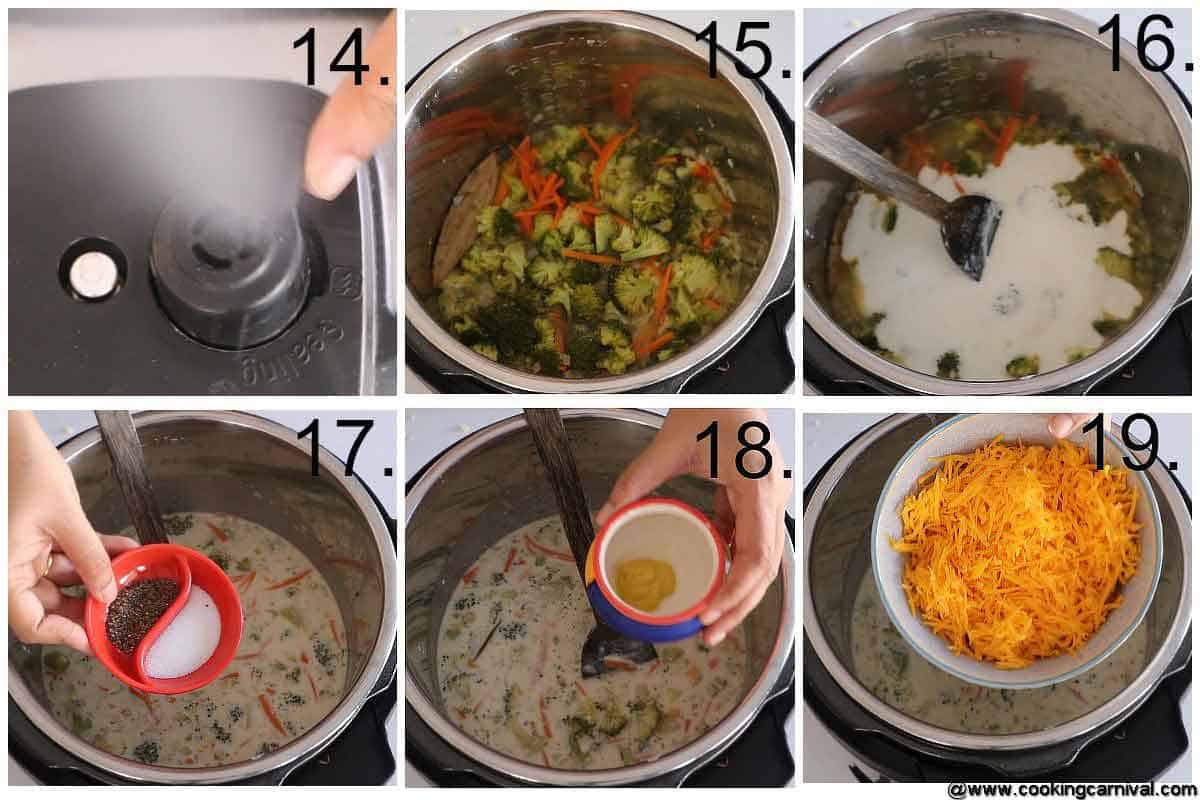 Step by step for broccoli cheese soup