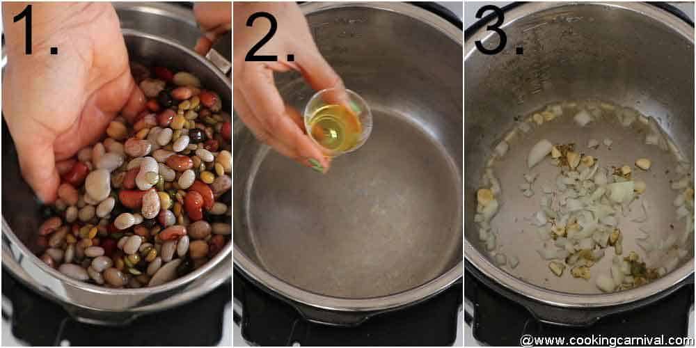 Step by step pic, 15 beans soup