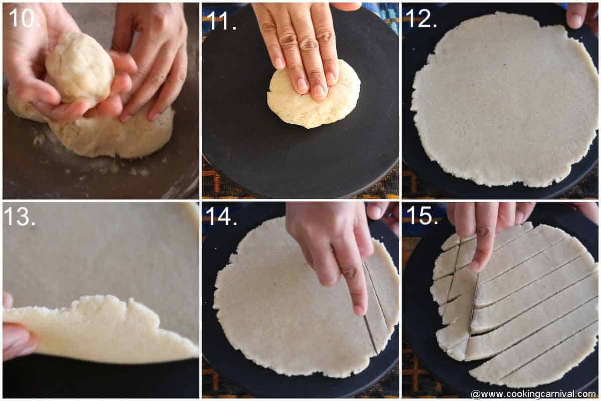 Step by step process for making Shankarpali