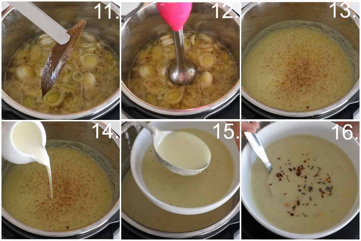 Step by step process of Leek Potato Soup