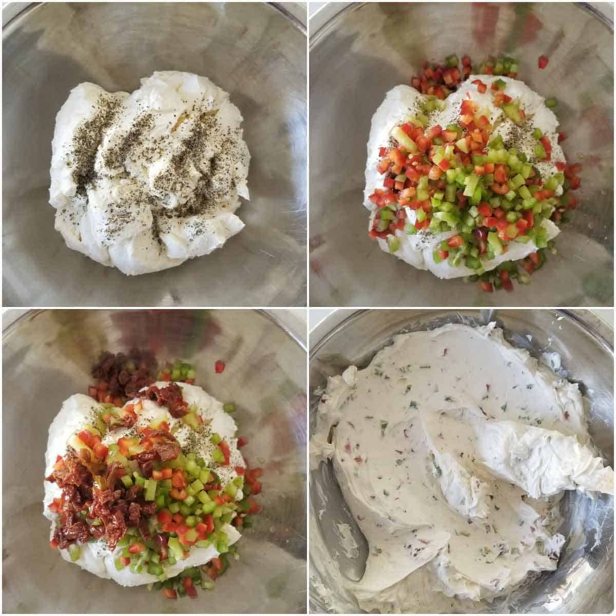 Step by step photo of Antipasto Cheese Ball Christmas Tree