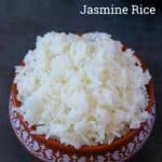 cooked Jasmine rice in a traditional bowl