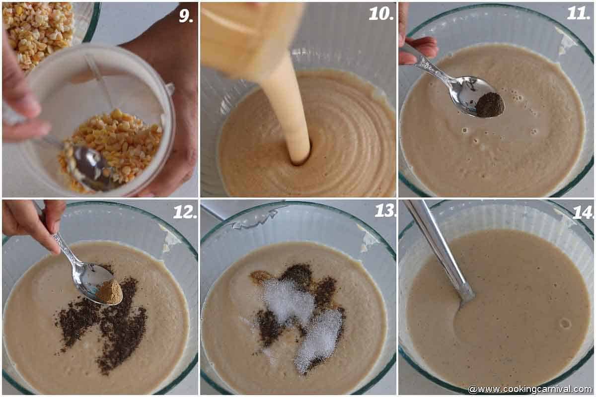 Step by step process for mix dal chilla