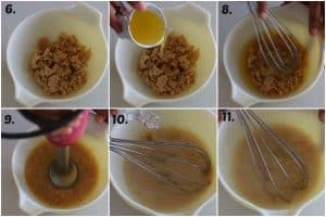 Mixing jaggery with ghee