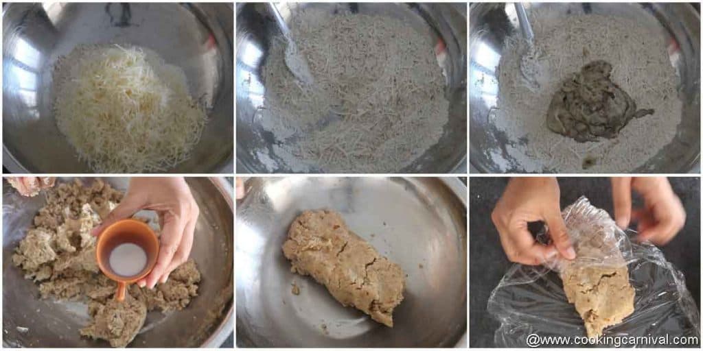 kneading the savory cookie dough