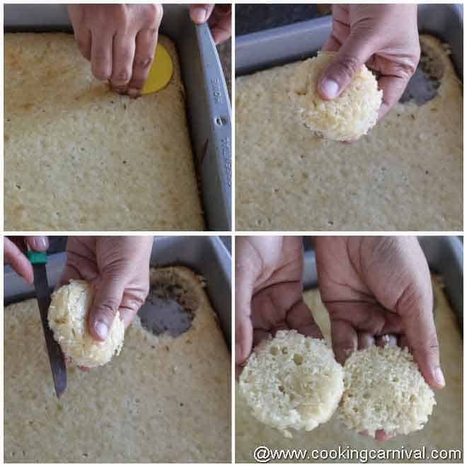 cutting the cake sponge
