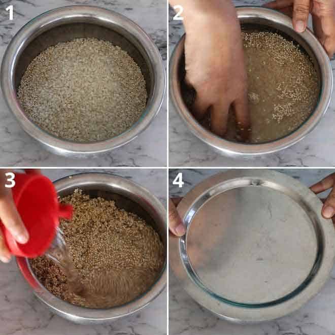 washing and soaking quinoa and rice