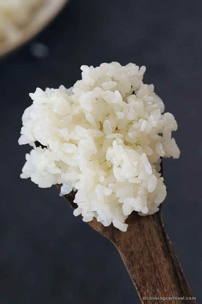 Close up shot of Instant pot Sushi rice