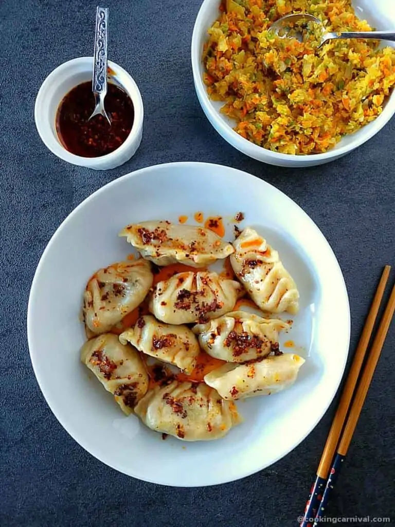 Dumplings with Chili oil