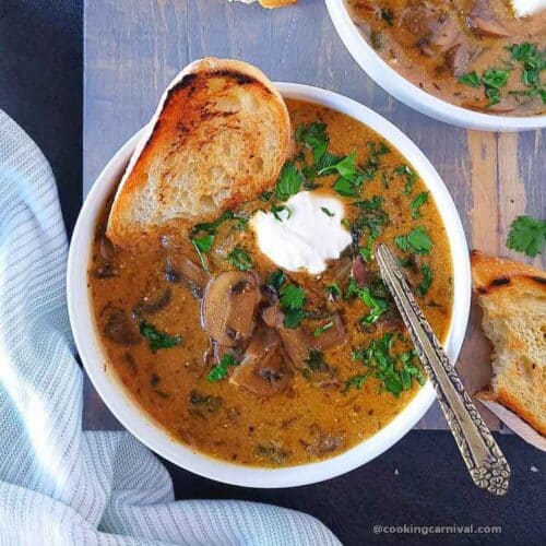 Hungarian Mushroom Soup made in instant pot