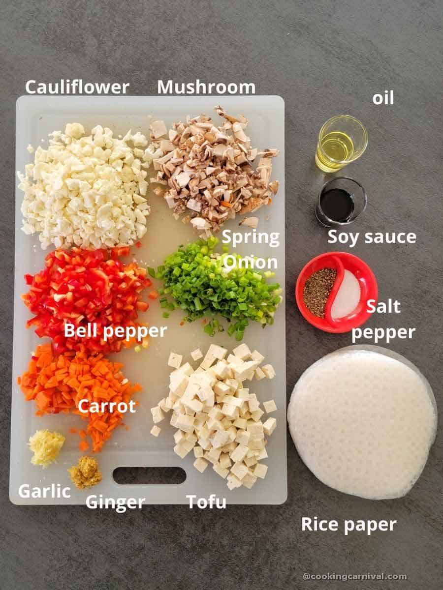 Pre measure ingredients for Rice Paper Dumplings