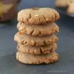 ragi cookies stacked in a pile