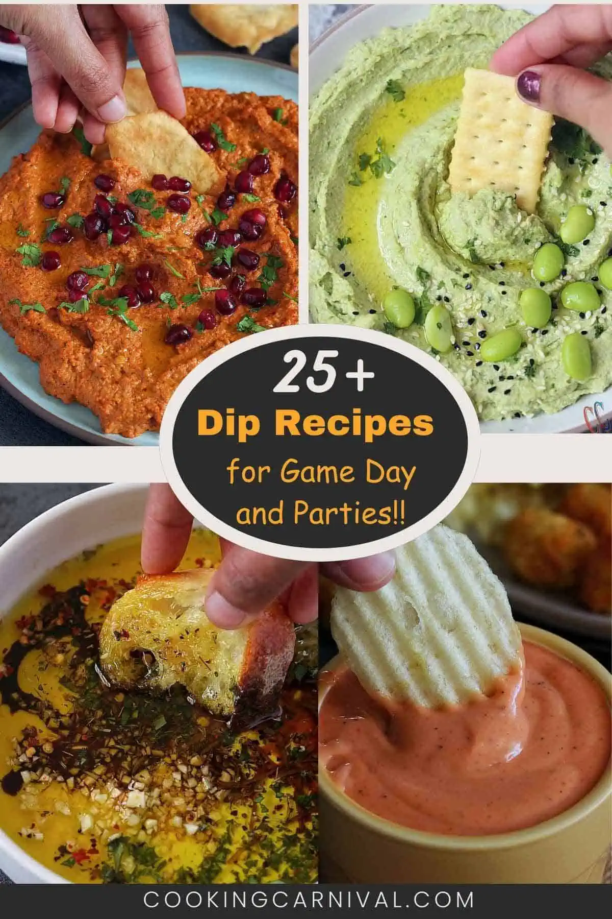 Easy dip recipes for parties and game day.