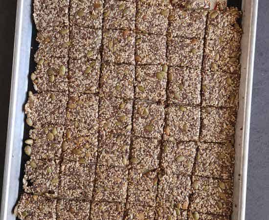 pieces of seed crackers.