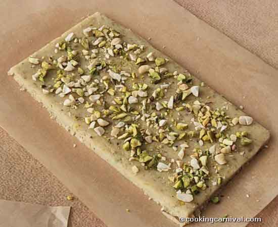 eggless cookie dough rolled in rectangle.