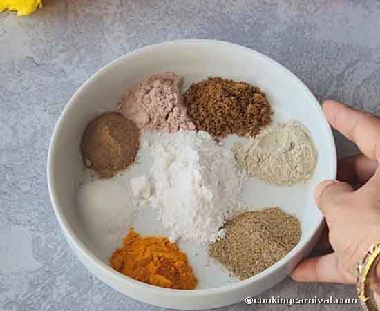 mixing pani puri seasoning.