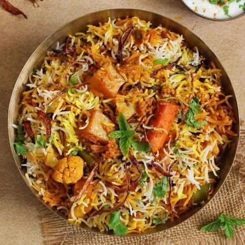 Vegetable Dum Biryani in oven