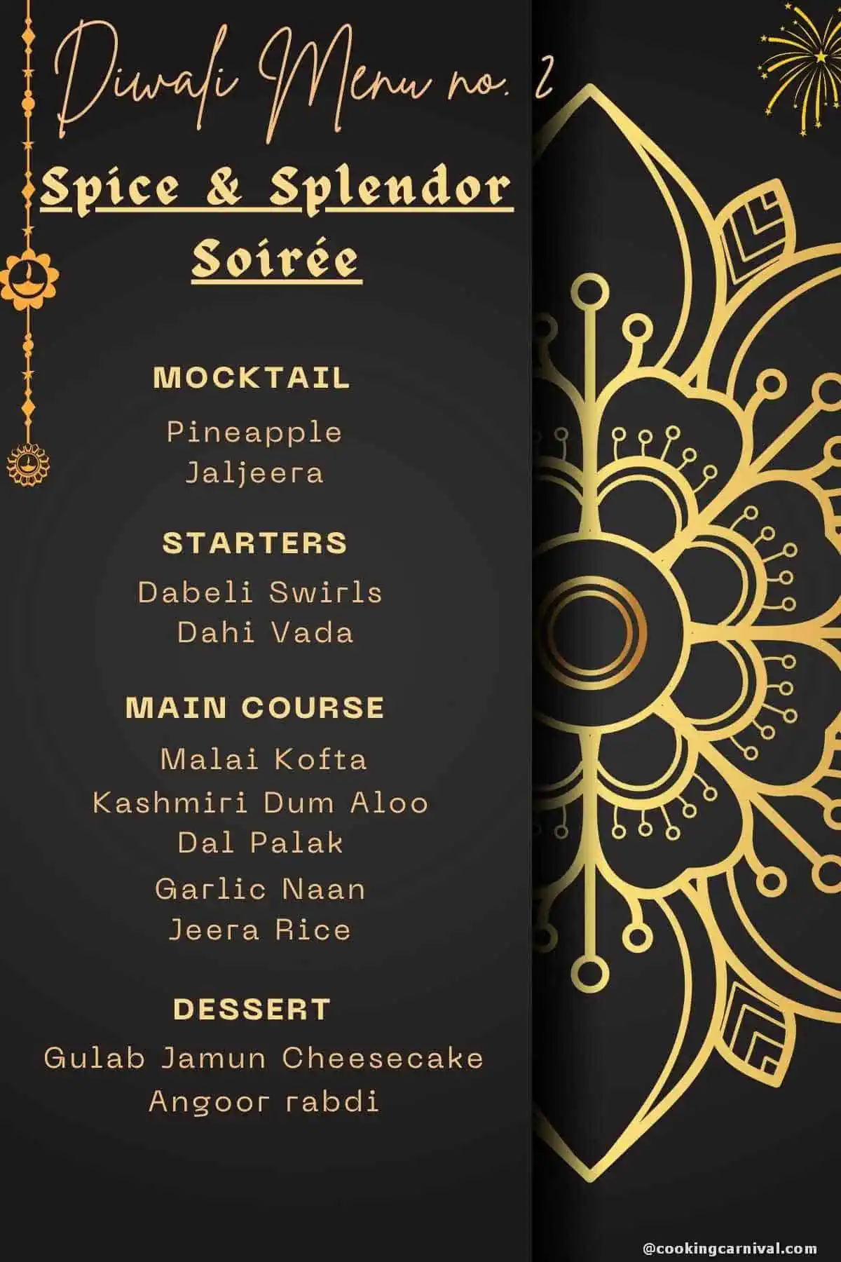 Diwali party menu 2