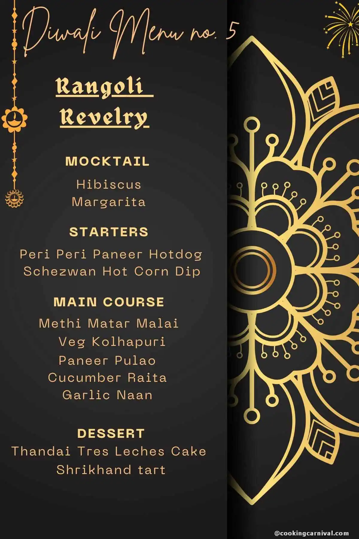 Diwali dinner party menu no. 5