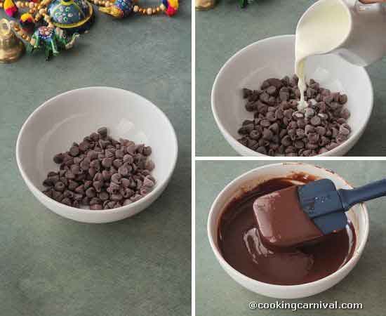 making chocolate ganache.