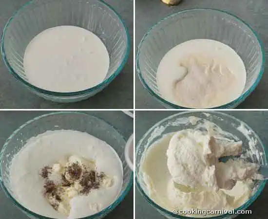 making mascarpone cream filling.