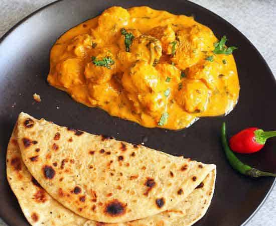 soya chunks methi curry with paratha