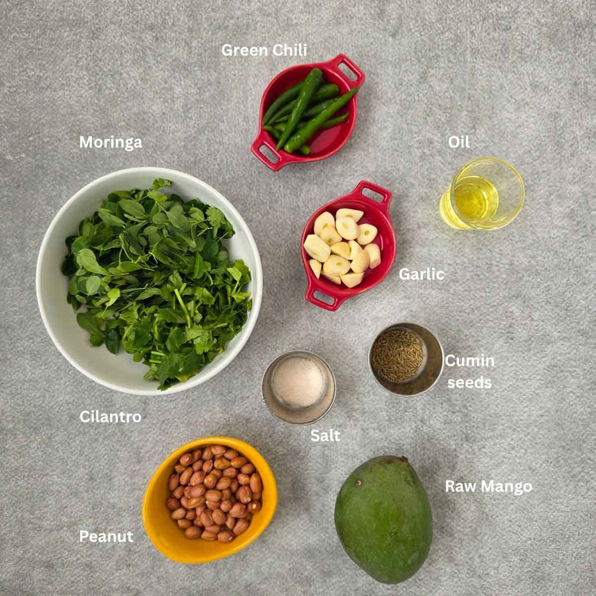 pre measured ingredients for thecha