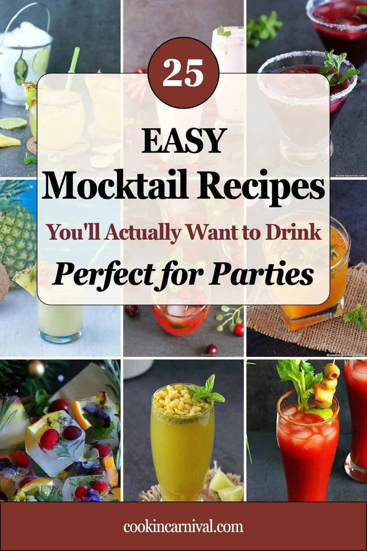 collage of mocktail recipes