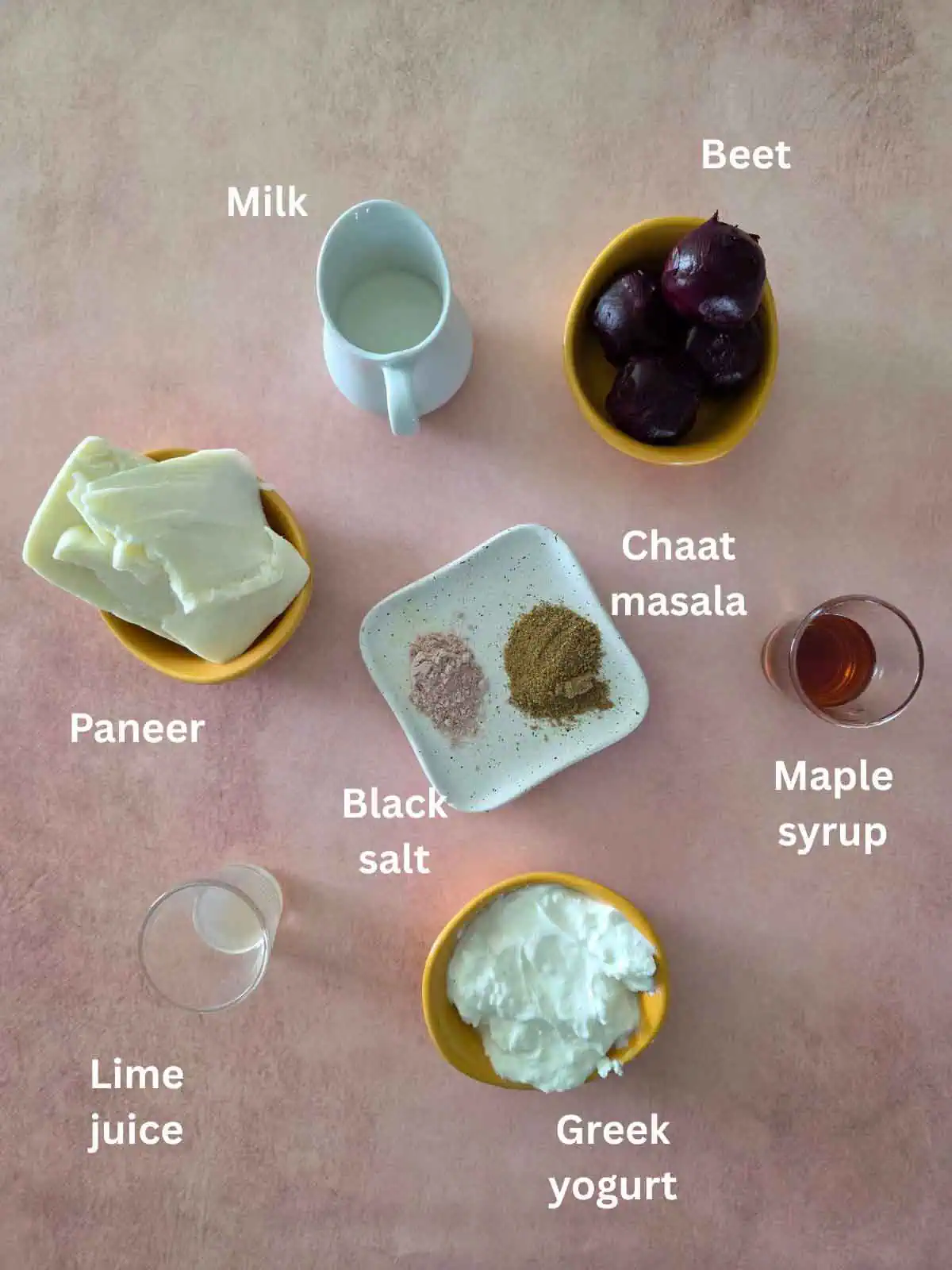 Premeasured ingredients for paneer bit dip